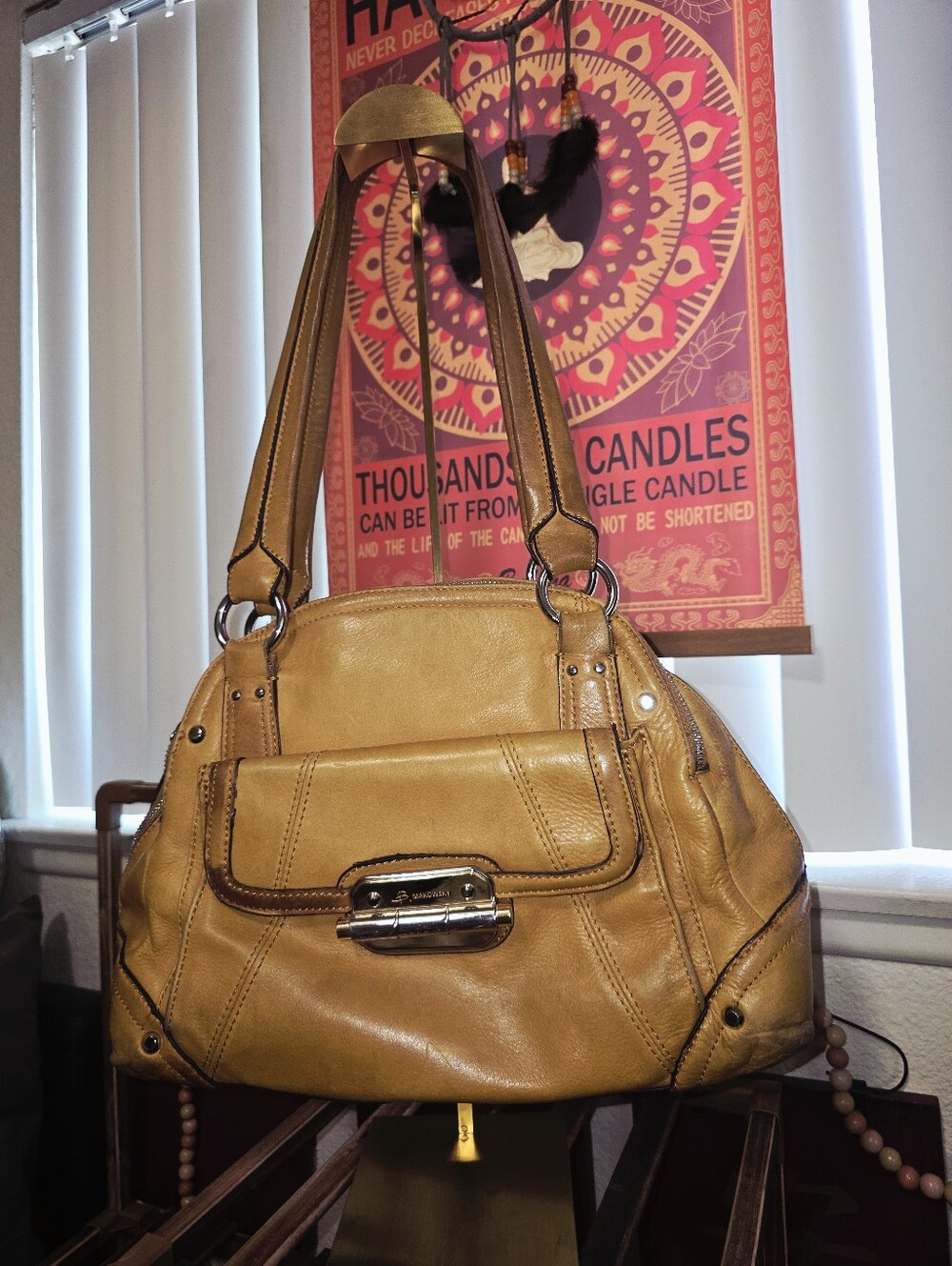 B. Makowsky Yellow Leather Shoulder Bag- Rehab Project
